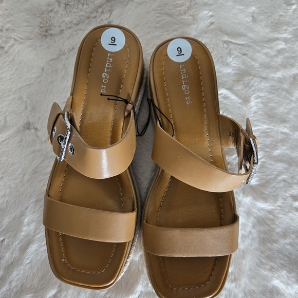 Indigo Rd. Espadrille Wedges Women's Tan Sandals - Picture 1 of 10